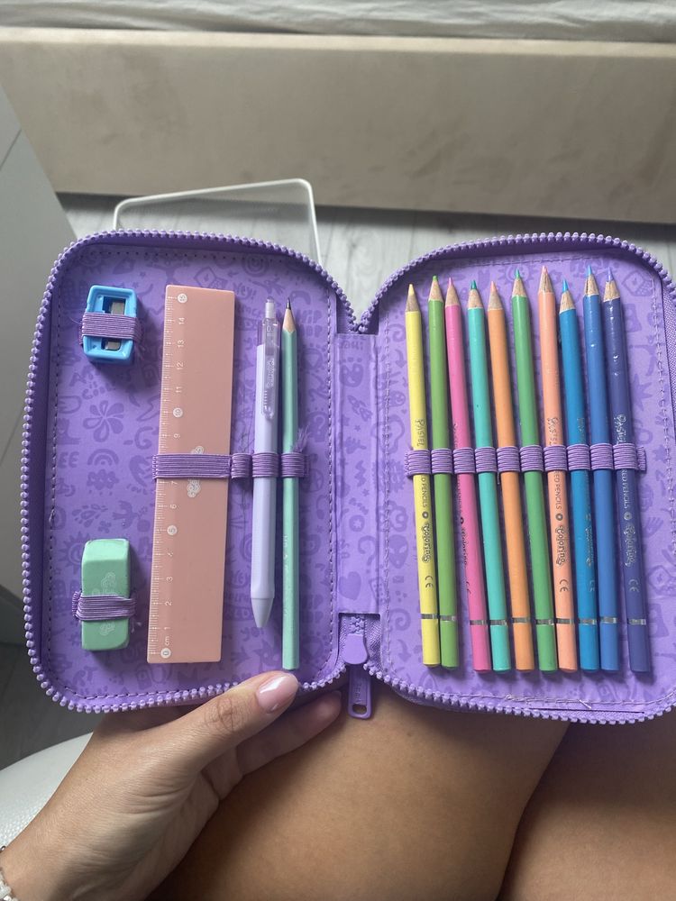 Piórnik dwuzamkowy coolpack fioletowy