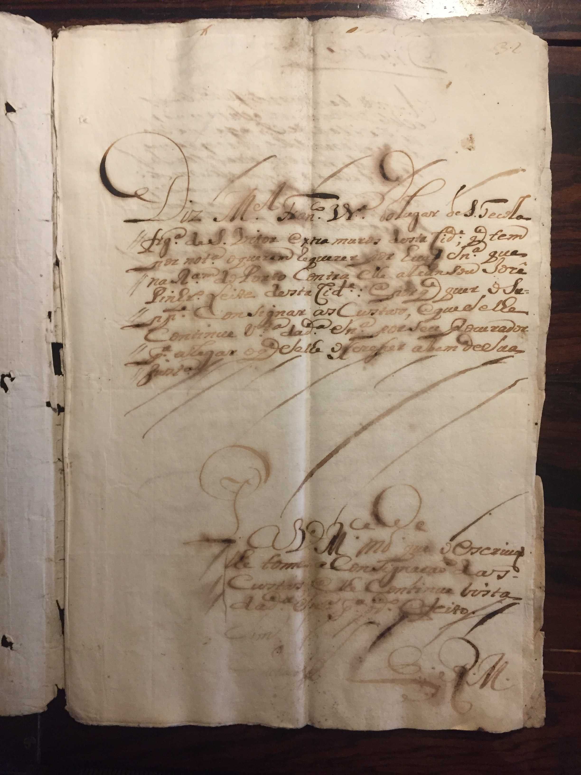 Manuscrito (incompleto). Braga, Quinta de Santa Tecla, 1726