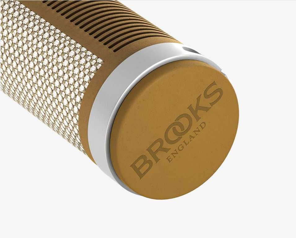 Chwyty rowerowe skręcane Brooks Rubber Grips 130 100 natural gripshift