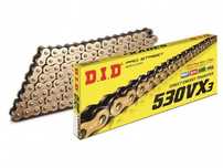 corrente did 530vx3 com 108 elos dourado / preto
