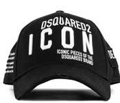 DSQUARED2 ICON włoska czapka z daszkiem BLACK