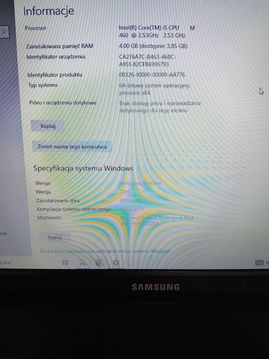 Laptop samsung i5