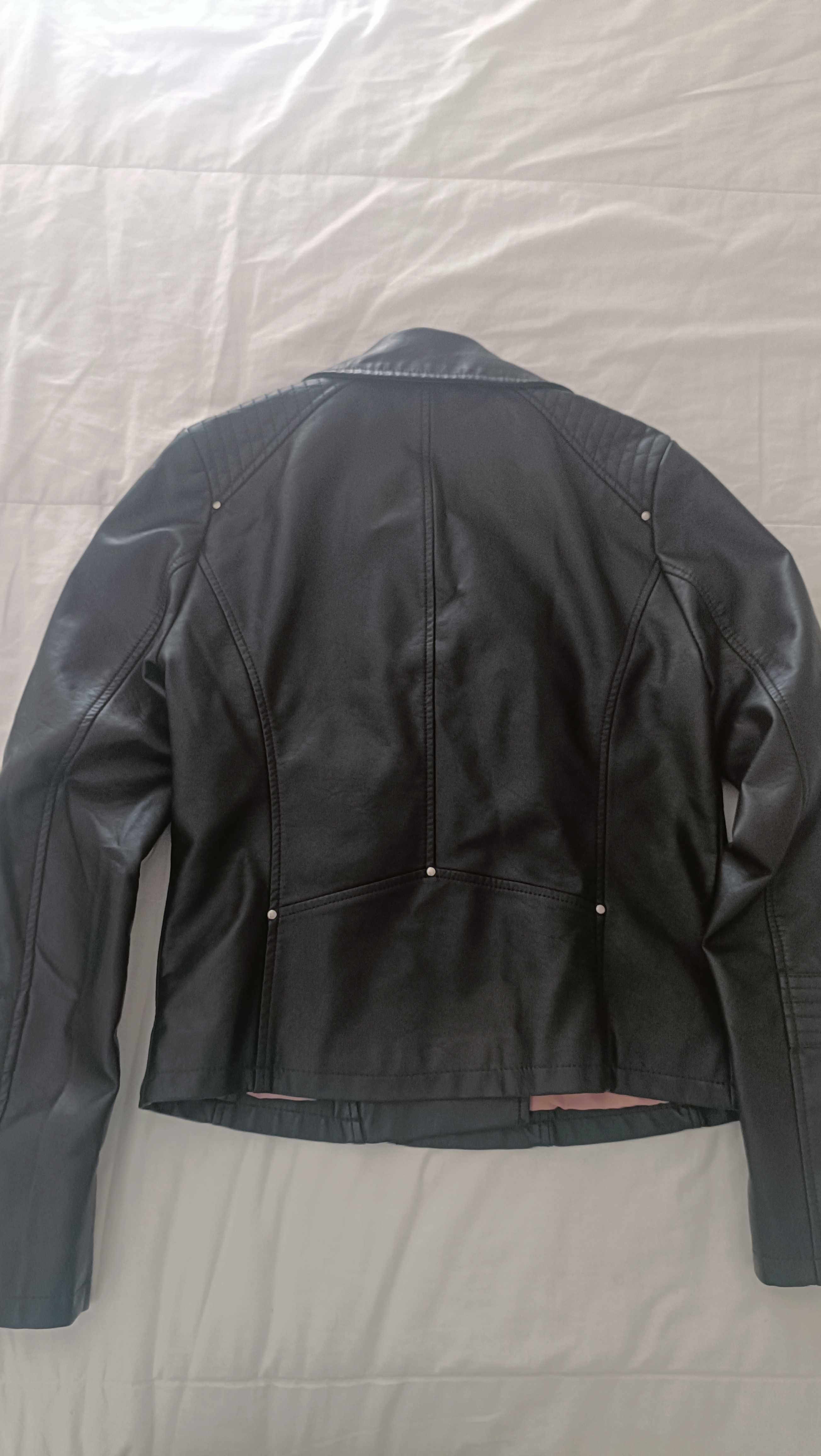 Casaco Biker Preto, marca Only, tamanho 36.