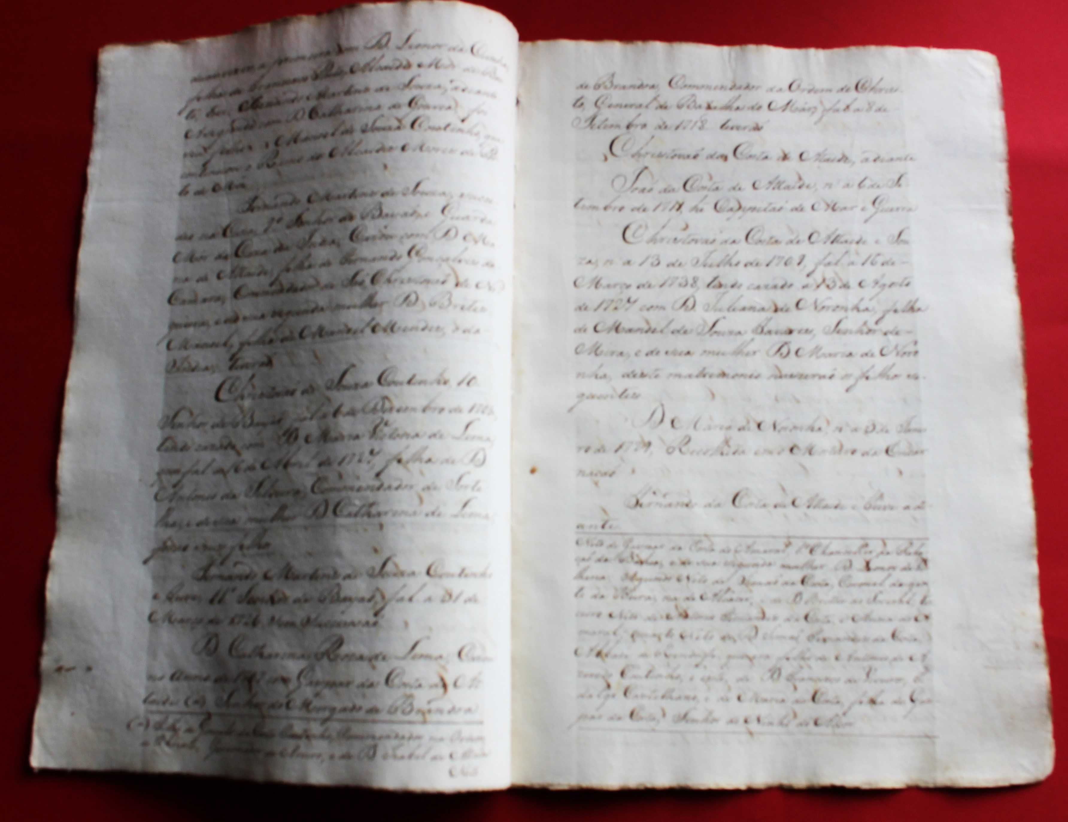 Senhores do Concelho de Baião genealogia manuscrito séc. XVIII