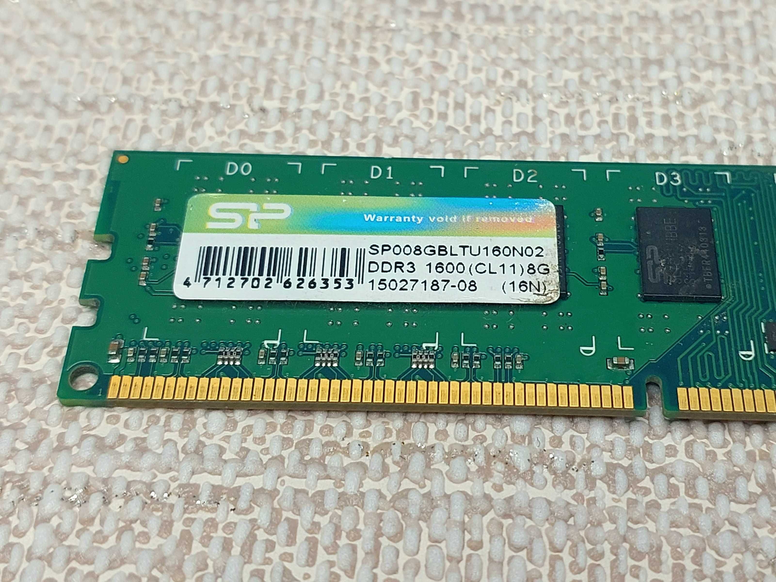 Оперативна пам'ять Silicon power ddr3 8 gb (гб) 1600 МГц 16 чіпів