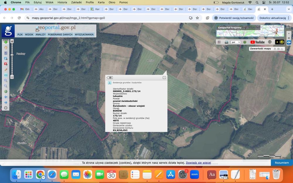 Sprzedam działkę rolną w Borowie niedaleko jeziora Niesłysz