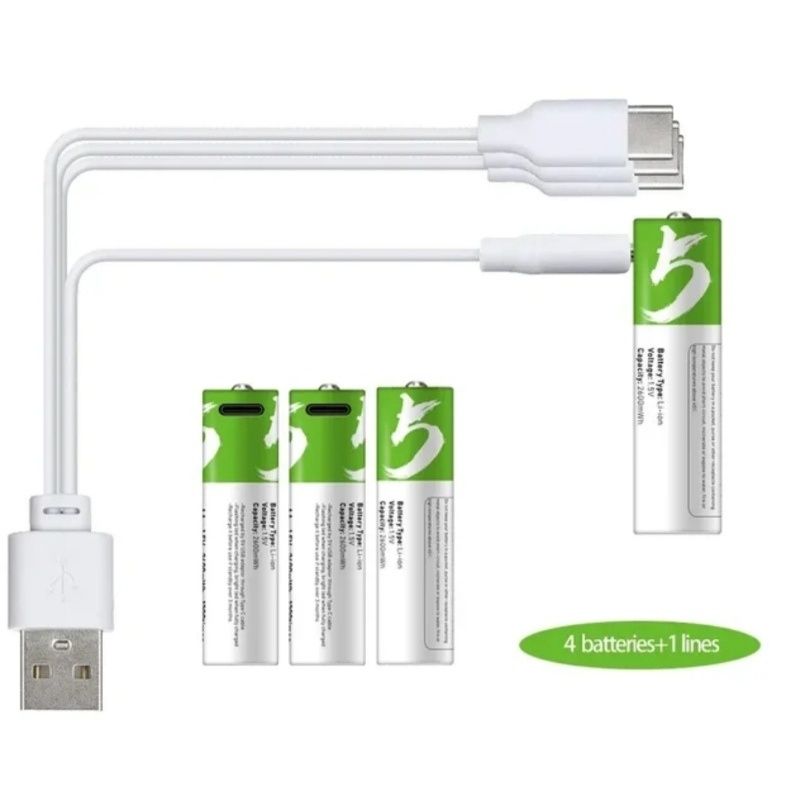 Акумулятор USB C. AA 2775 (2600). AAA 750, D1, крона, Smartools. CR123