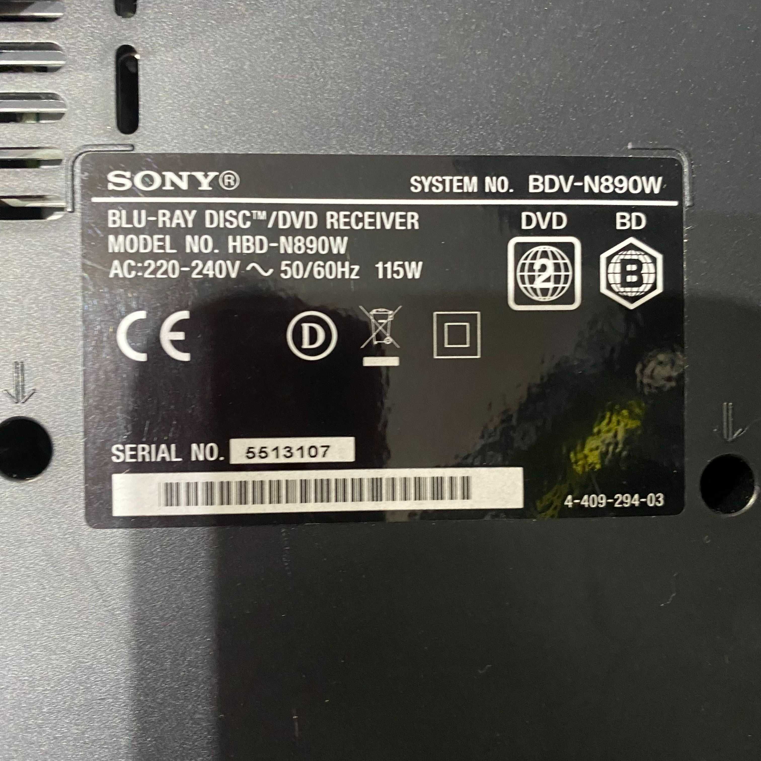 Zestaw kina domowego SONY BDV-N890W + wzmacniacz TA-SA300WR