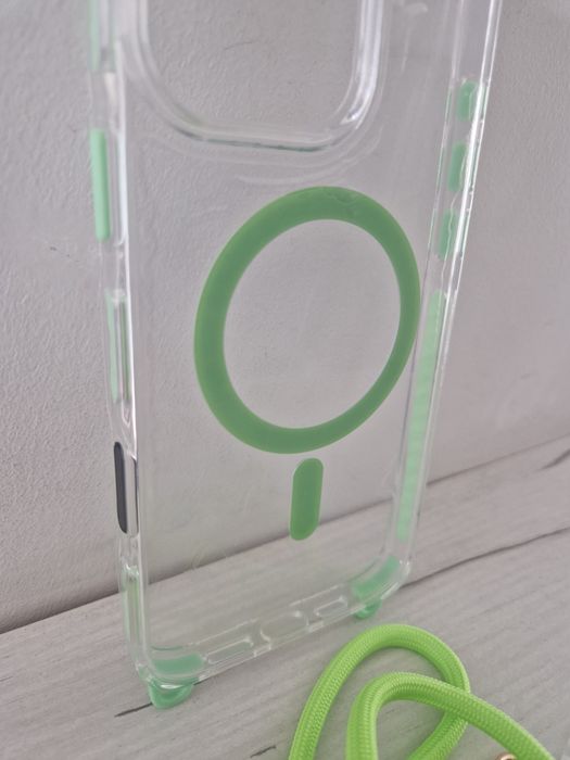 Tel Protect Strap Clear Case do Iphone 16 Pro Max zielony