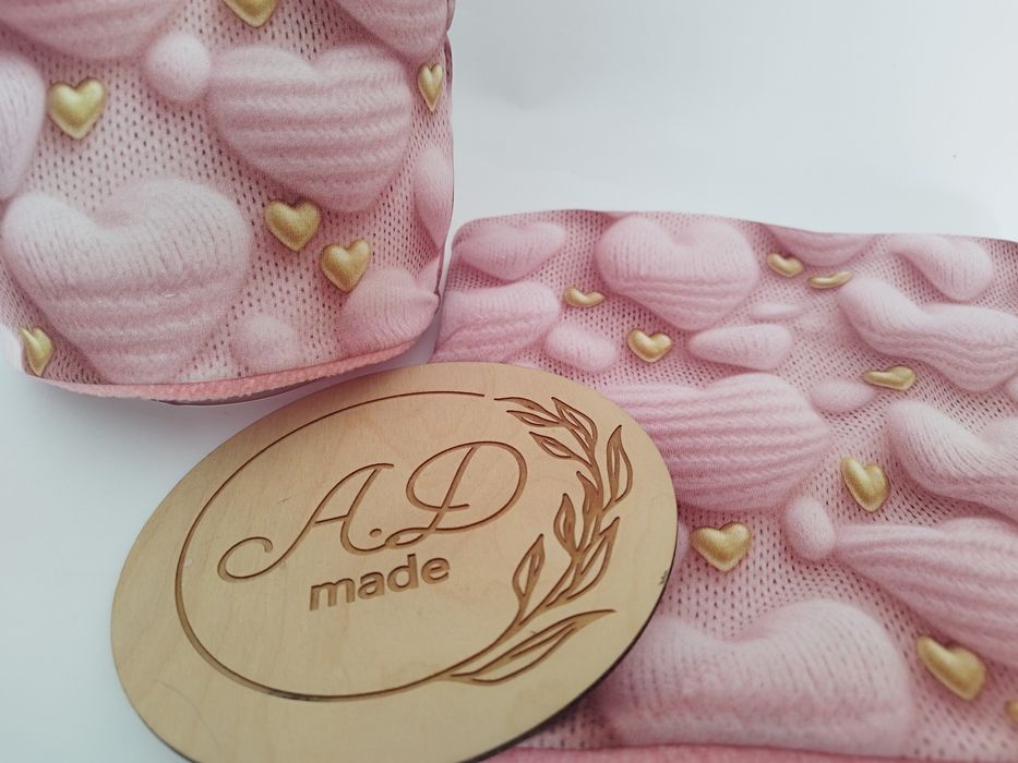 Ocieplany komplet zestaw czapka komin Serduszko sweterek