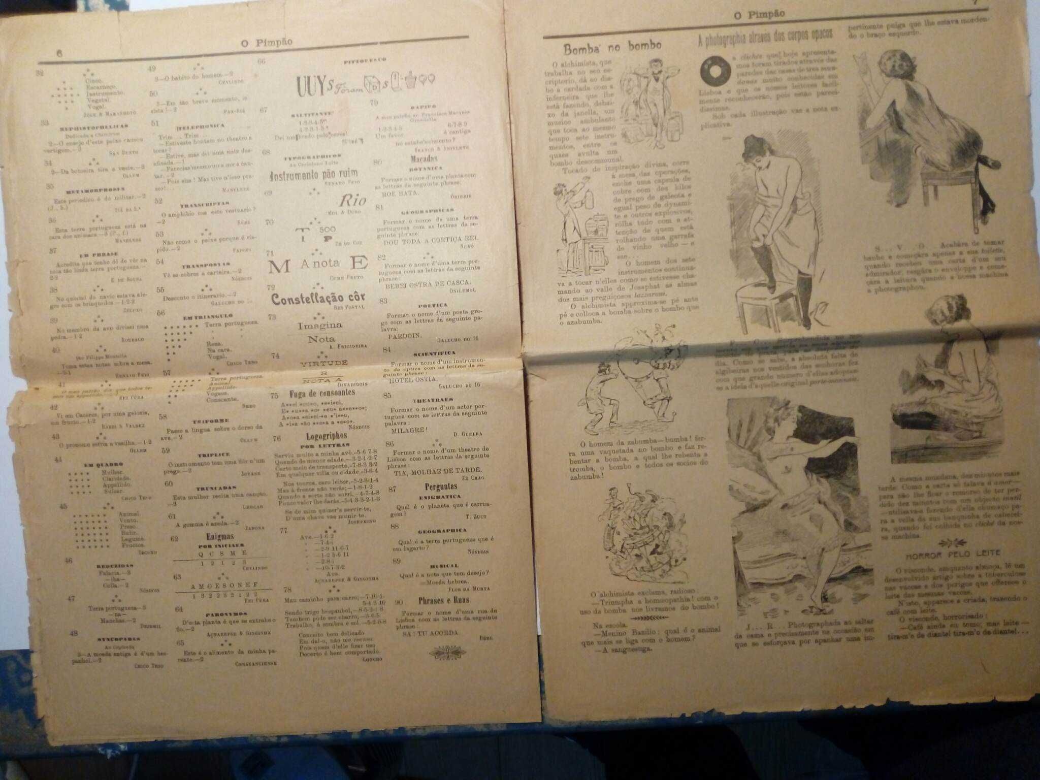 jornal humorista Pimpão (o roupão da mulher 1909 Raro  único completo
