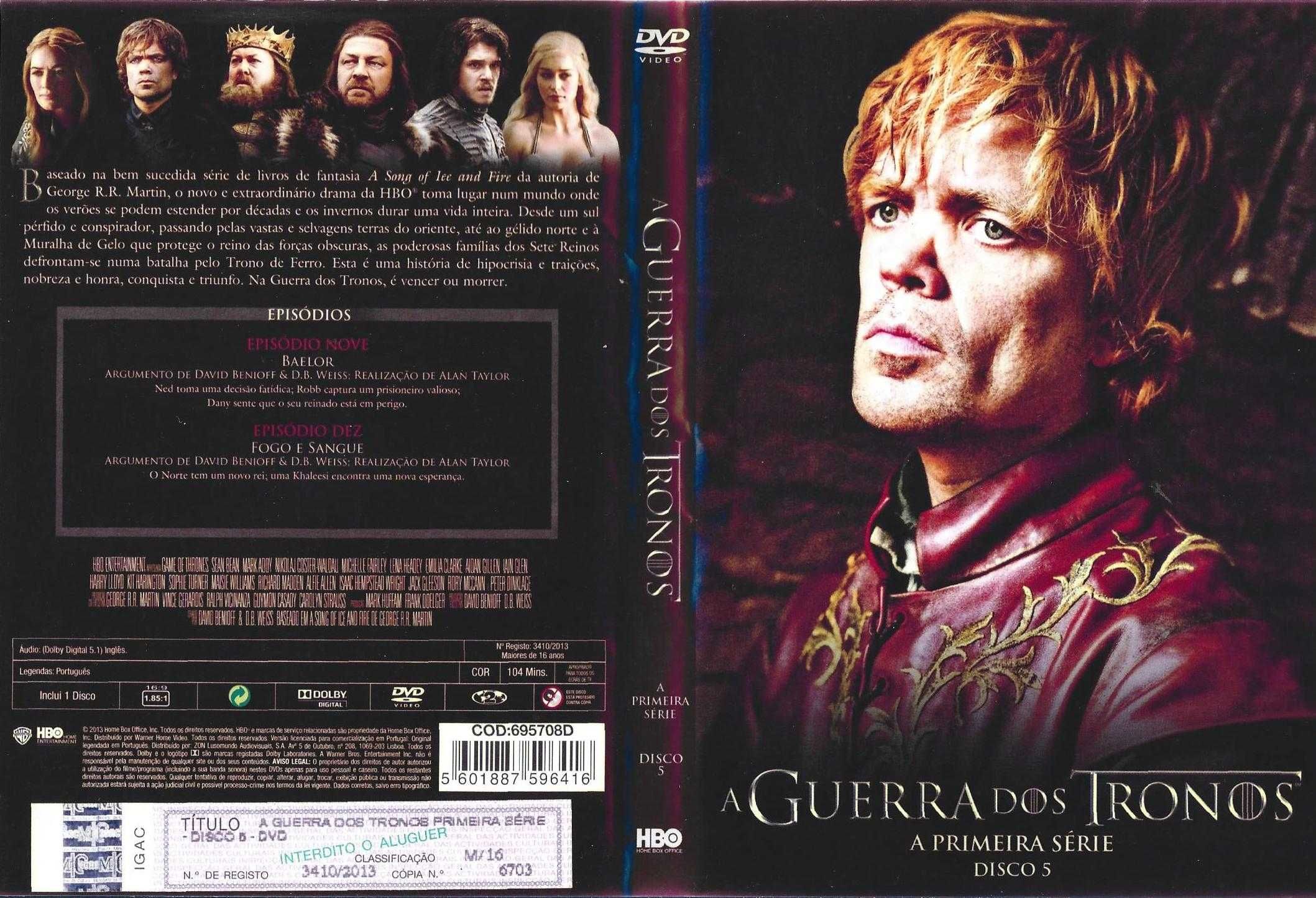 Guerra dos Tronos - - - 1ª Temporada - - - - - 5 X DVD