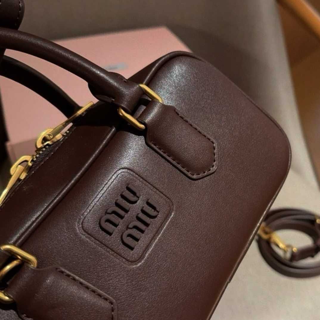 MIU MIU brązowa torba bowlingowa - designerski majstersztyk!