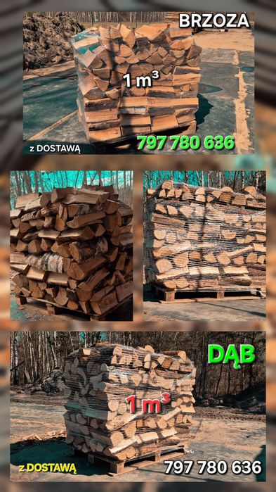 SPRZEDAŻ HURTOWA * Drewno Kominkowe i opałowe *Dąb,Brzoza, CAŁA POLSKA