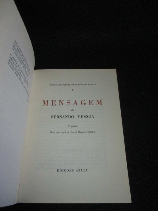 Livro Mensagem de Fernando Pessoa Ática 9ª edição 1970