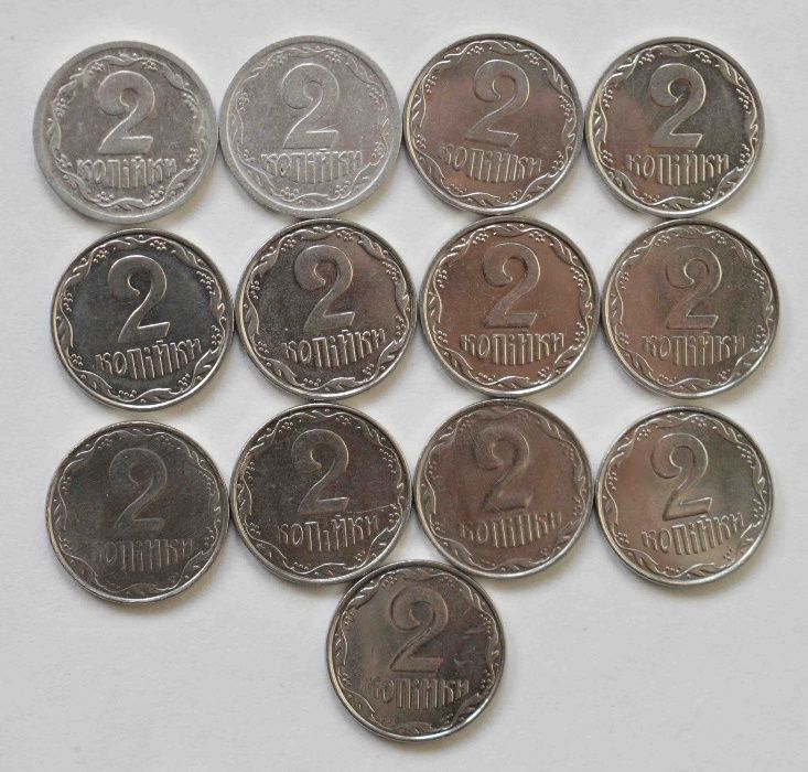 Монеты 1, 2, 5 копеек Украина неполная погодовка