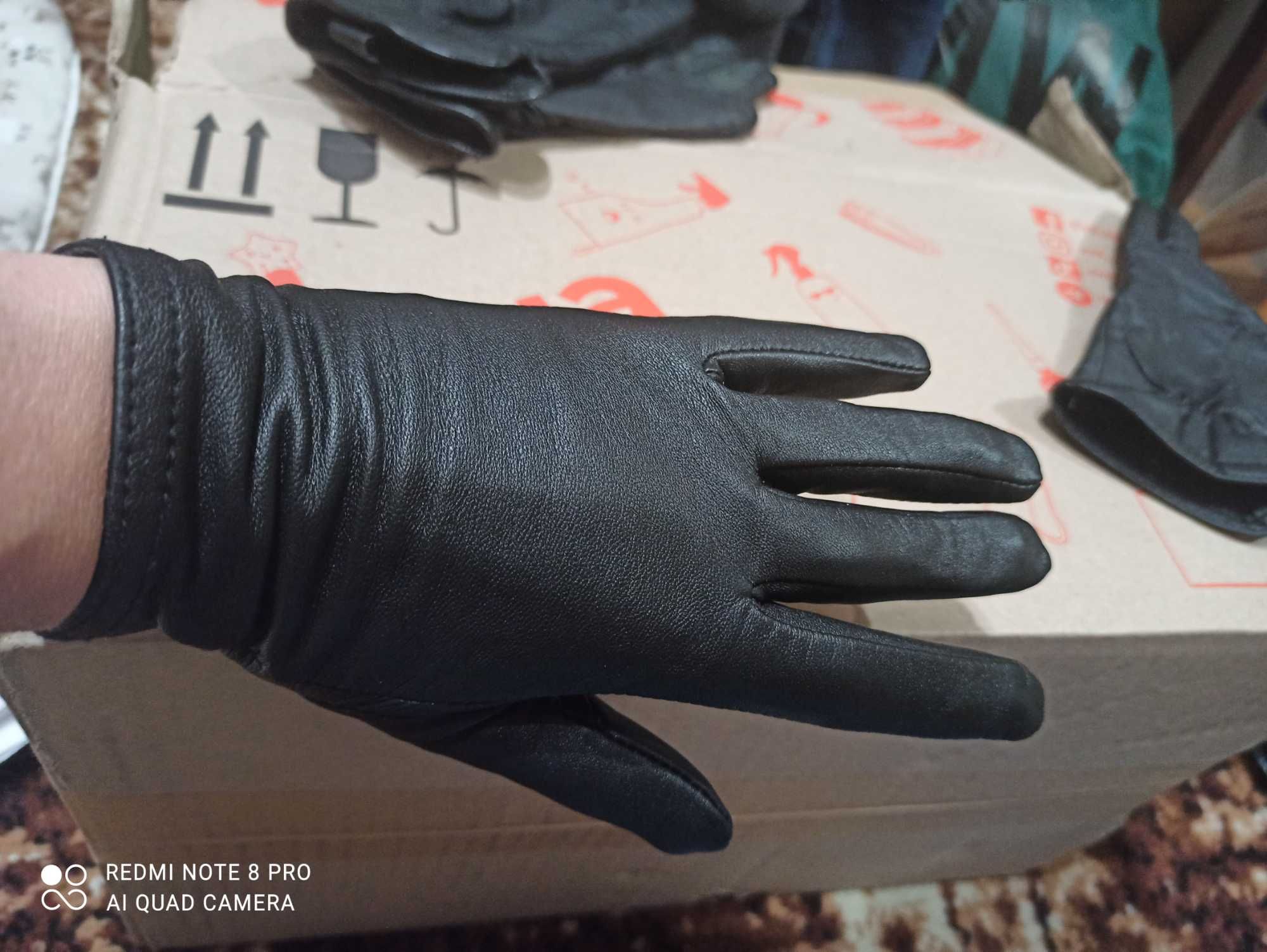 Рукавички перчатки жіночі шкіряні, розмір S M