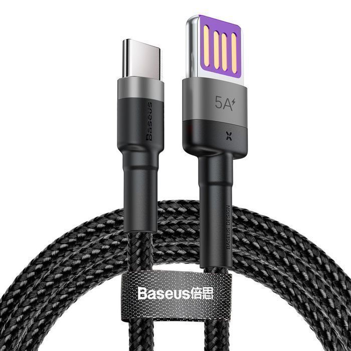 Kabel USB-C Baseus Cafule 40W Quick Charge 3.0 - Szary/Czarny