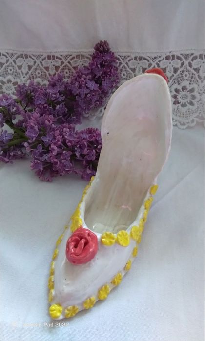 Пепельница статуэтка туфелька керамика