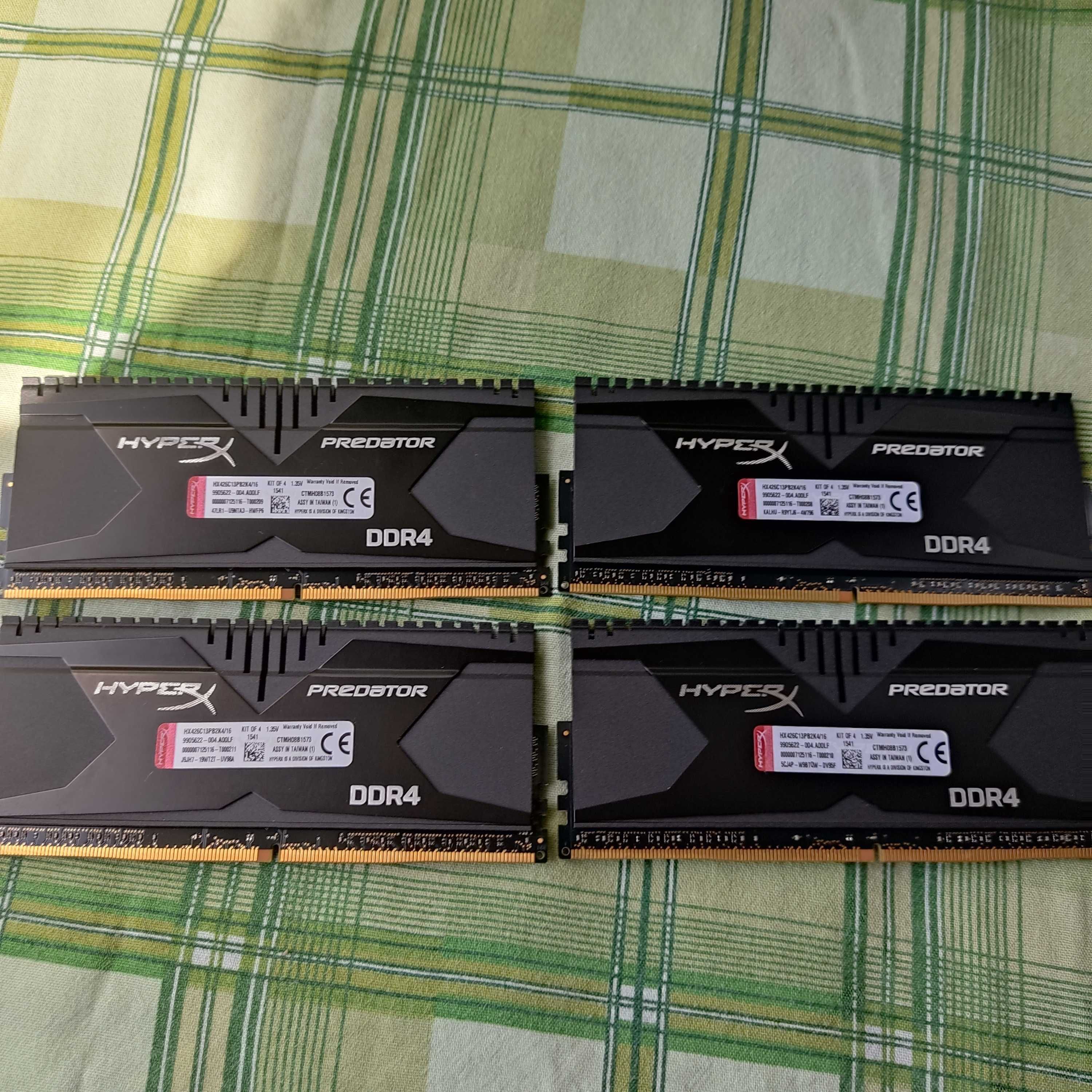 Kingston 16Gb DDR4 2666MHz HyperX Predator (4x4GB) (HX426C13PB2K4/16)