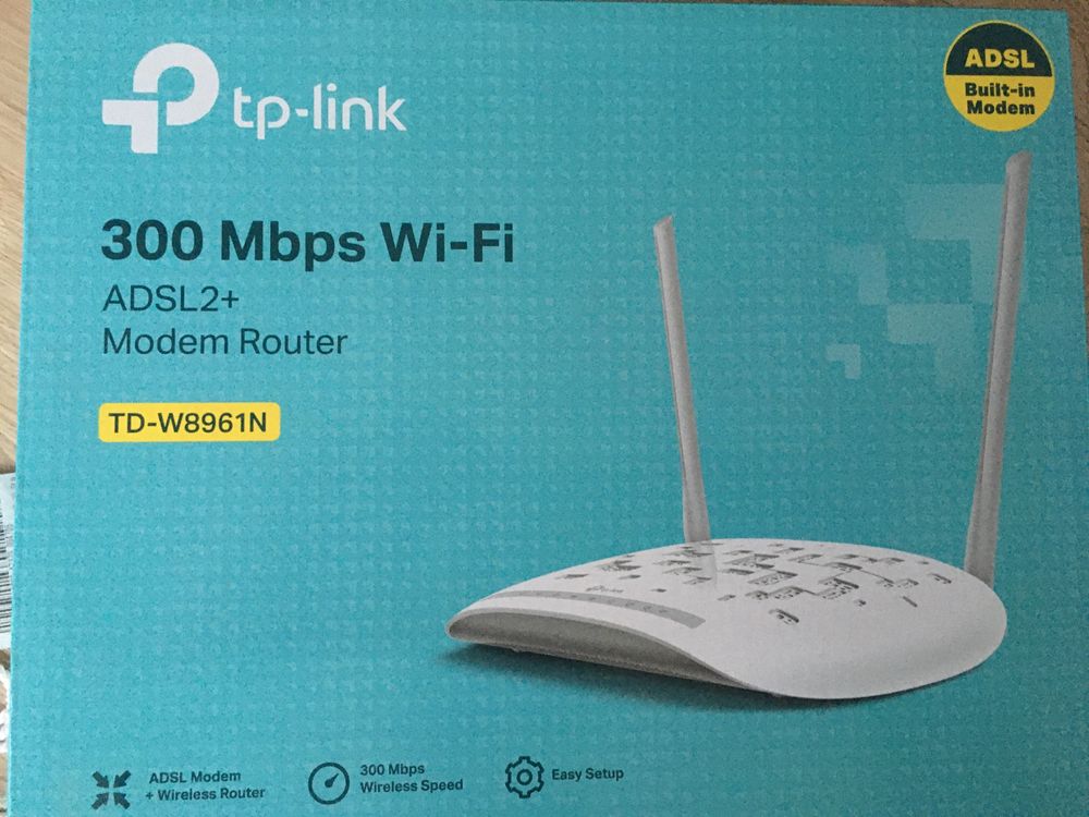 tp-link 300 Mbps Wi-Fi ADSL2+ Modem Router TD-W8961N