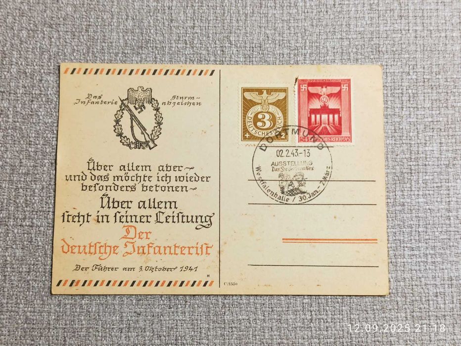 Propagandowa kartka ISA II wś III Rzesza