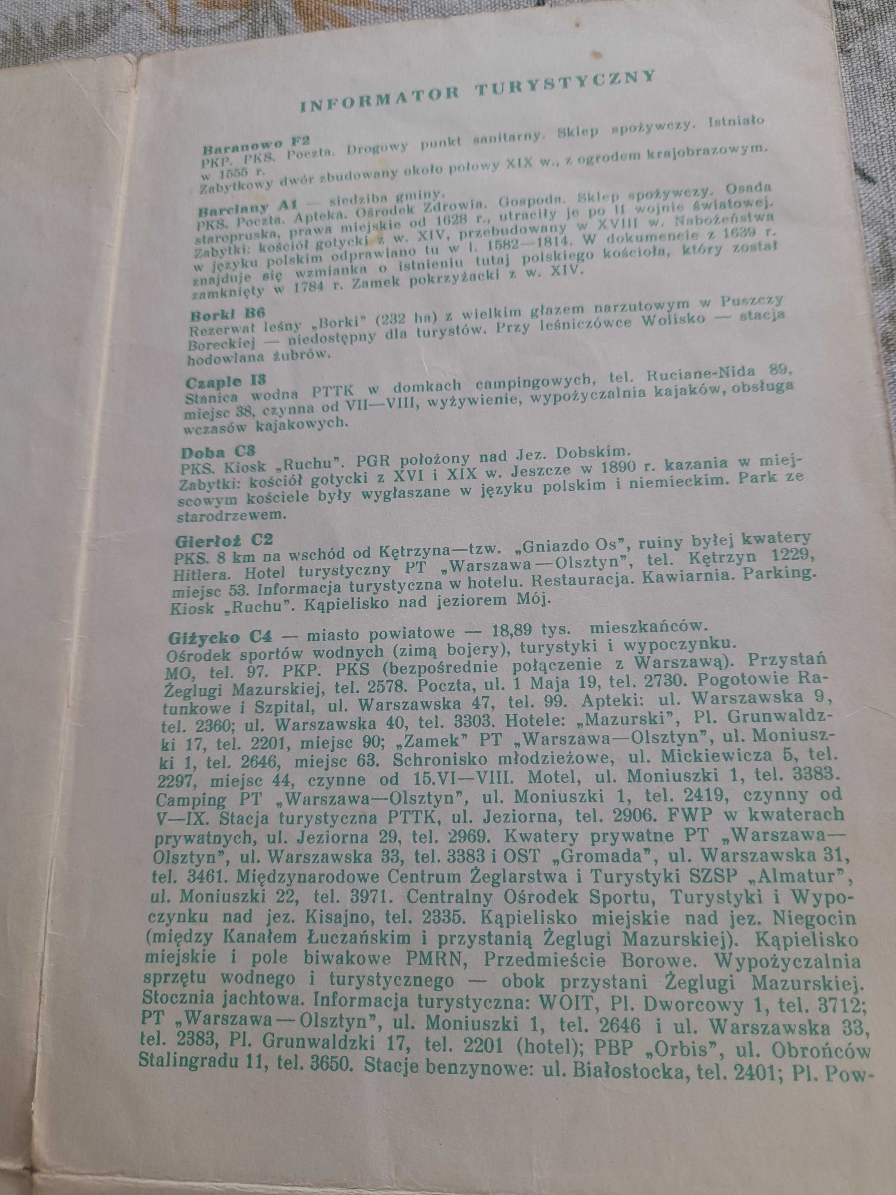 Mapy Wielkie jeziora mazurskie stare lata  1960 - 70