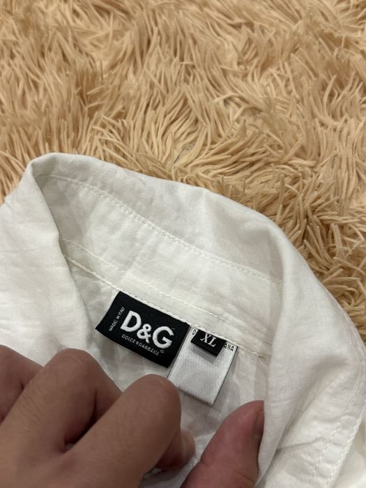Белая рубашка сорочка D&G dg dolce gabbana дольче габана оригинал лён