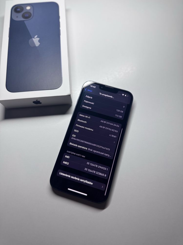 iPhone 13 128GB | Midnight | Bateria 89% | Pełen zestaw
