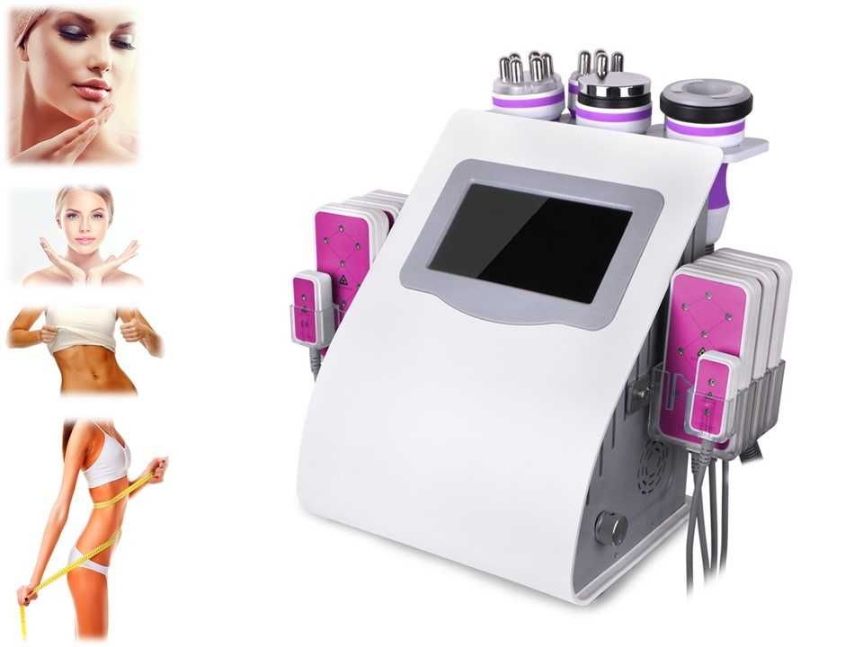 Máquina Pink 6 in 1 Lipo Laser+Cavitação+RF  3D Corpo,Rosto+Vácuo 2023