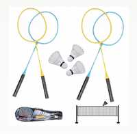 Zestaw do badmintona 4 rakietki paletki siatka do siatkówki