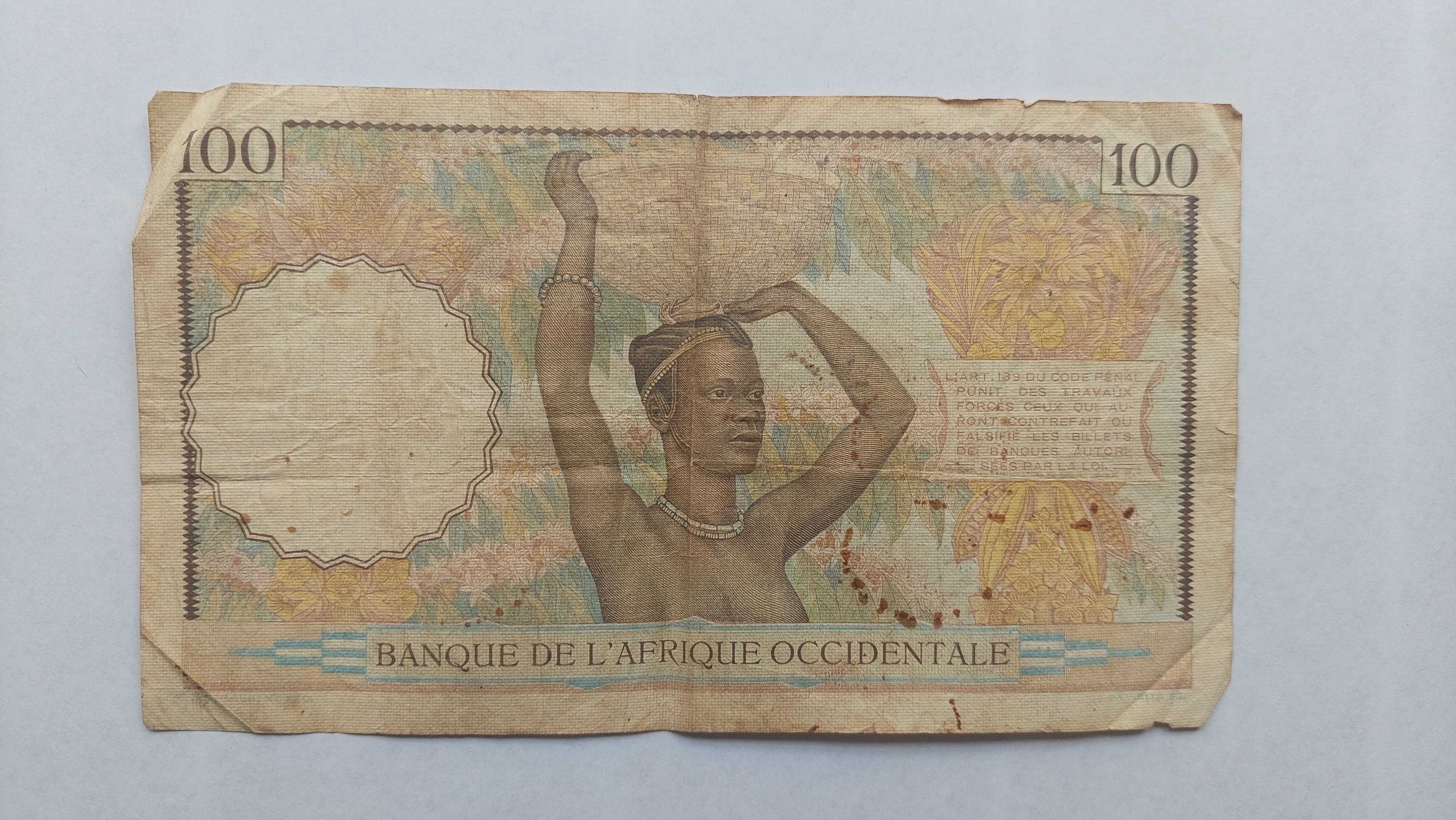 Nota 100 Francs FRENCH WEST AFRICA 1936
