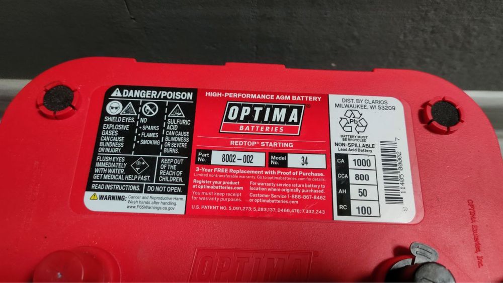 Батарея Optima Batteries Redtop