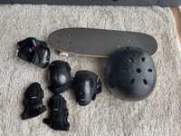 Conjunto Skate, capacete e protetores