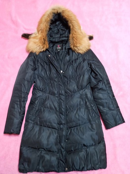 Зимова куртка з натуральною лисицею пуховик Clasna