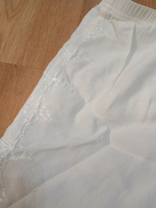 Spodnie damskie eleganckie białe cygaretki oversize xxl