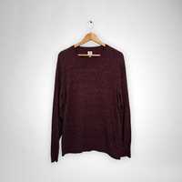 Sweter bawełniany męski GAP melanż bordowy burgundowy L
