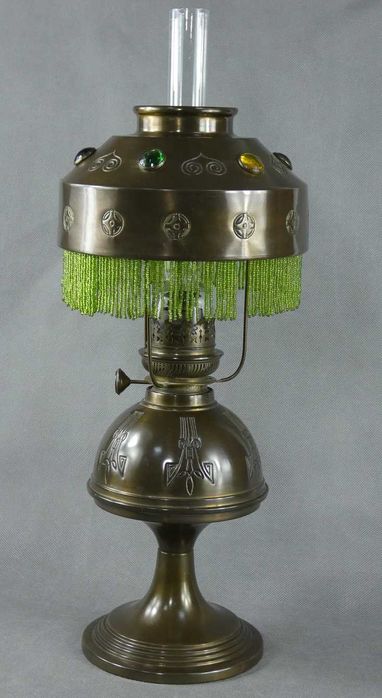 Lampa naftowa PARYŻANKA brenner HS kominek kryształki