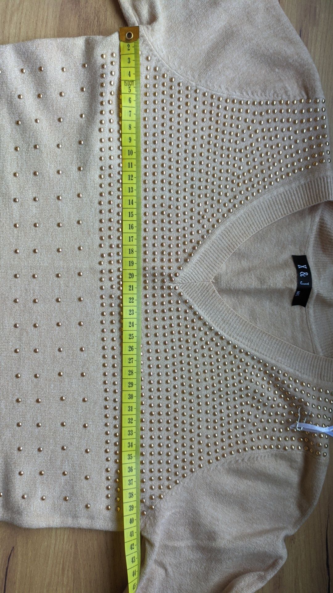 Sweter beżowy nowy z metką kaszmir rozmiar M