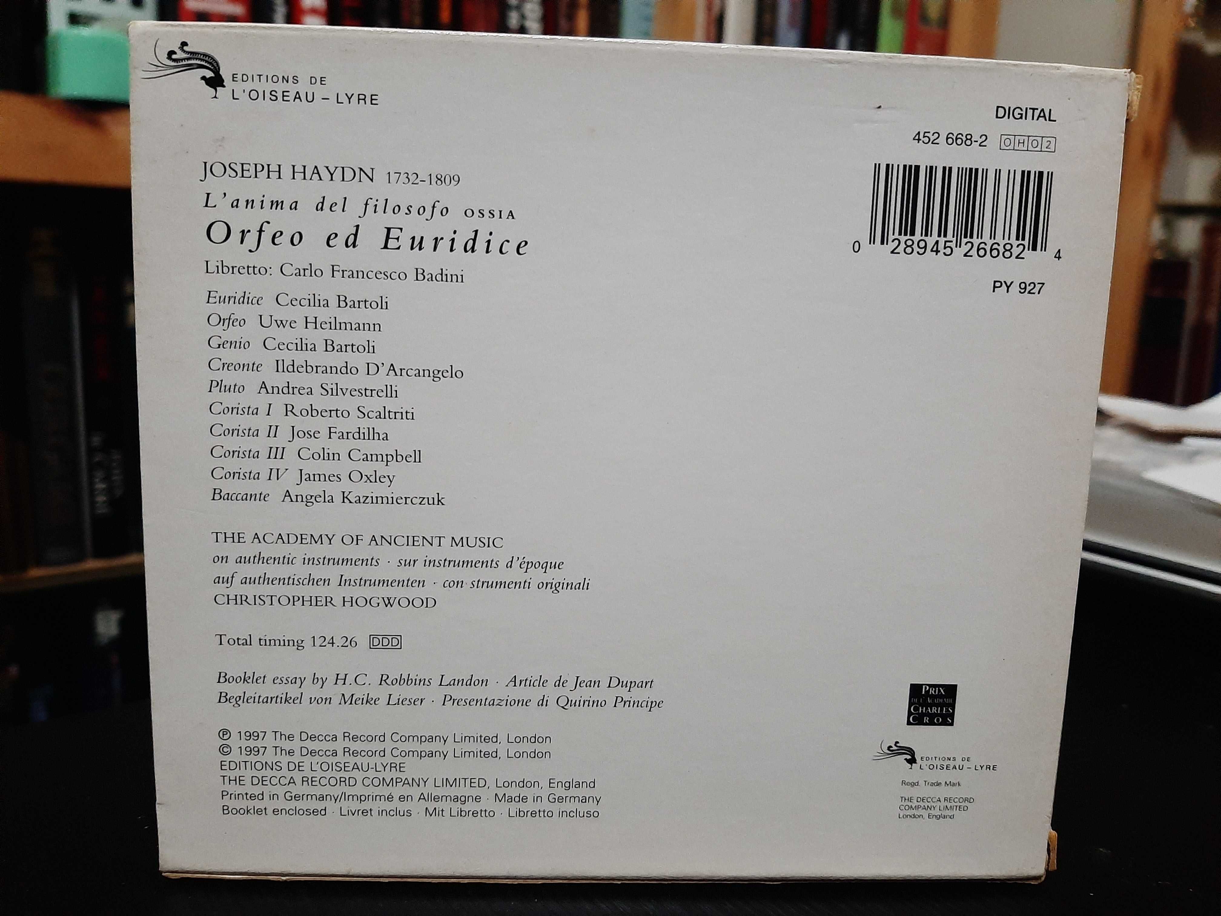 Haydn – L'amima Del Filosofo Ossia Orfeo Ed Euridice – Hogwood