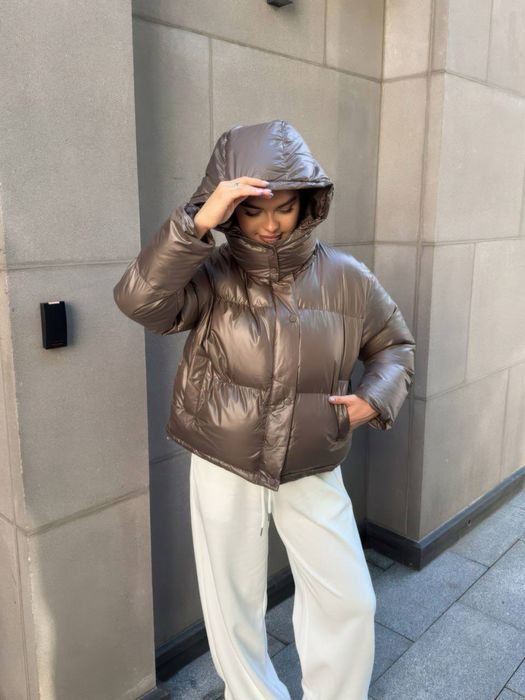 Тепла Куртка-бомбер оверсайз на осінь/зиму. Жіноча Дутик. Нова. Якість