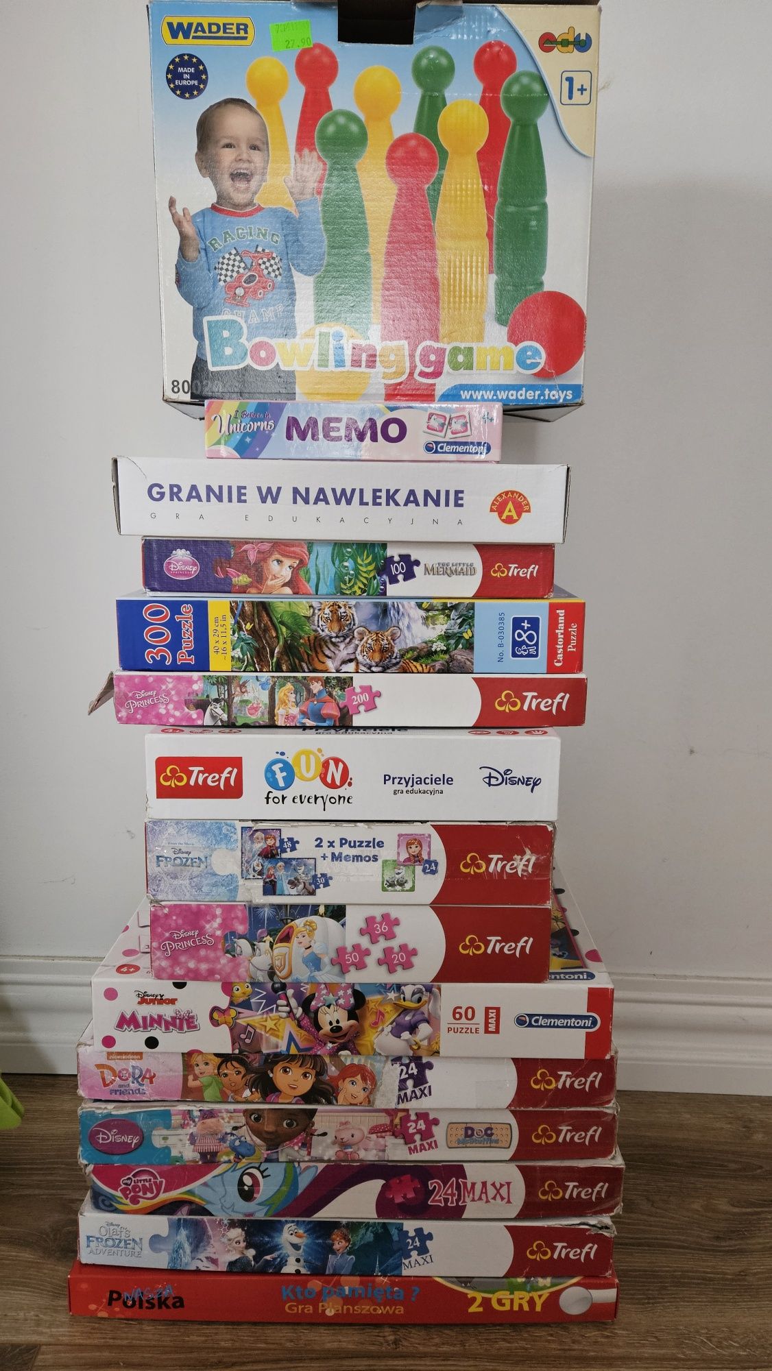 Puzzle, gry planszowe, kregle dla dzieci