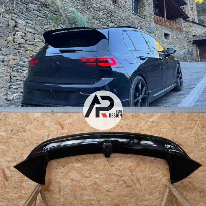 VW GOLF VIII MK8 AILERON SPOILER MALA PERFORMANCE Preto Brilhante