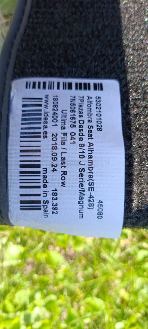 Dywaniki welurowe SEAT Alhambra VW Sharan
