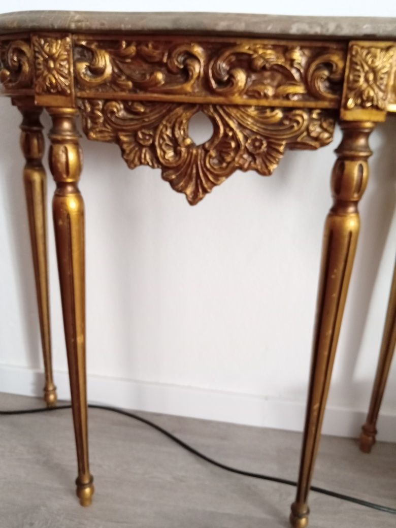 Conjunto de espelho e mesa antiga