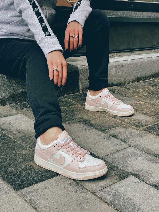 Жіночі кросівки Nіке Dunк Low білий з рожевим 3366 ХІТ