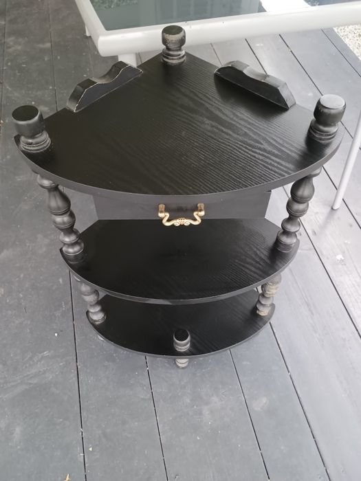 Szafka narożna czarna z szufladką