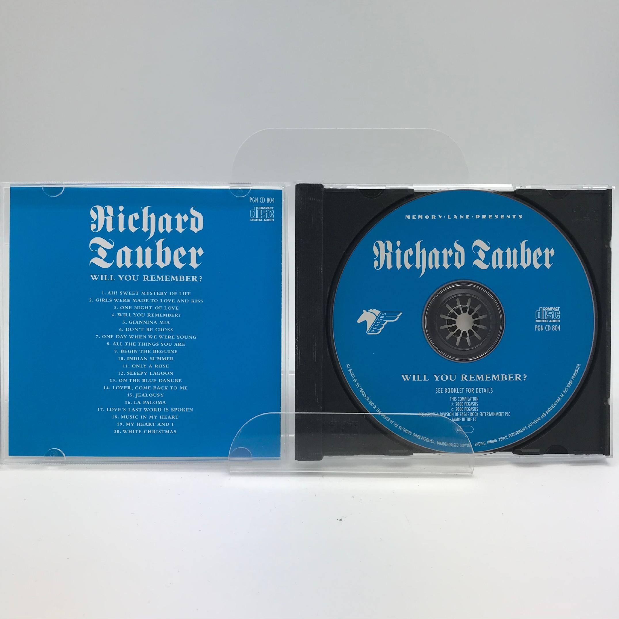 Cd - Richard Tauber - Will You Remember Muzyka Klasyczna 2000