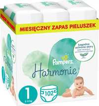 Pieluszki Pampers Harmonie rozmiar 1.   2-5 kg 102 szt.