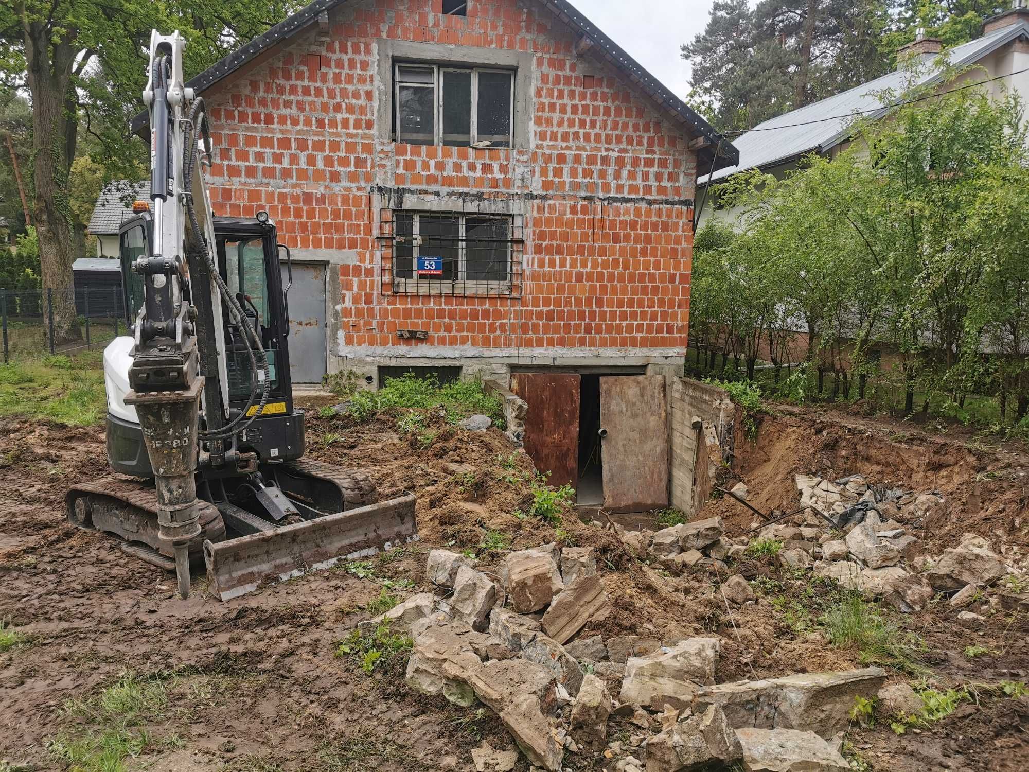 usługi koparką minikoparką ładowarką drenaż